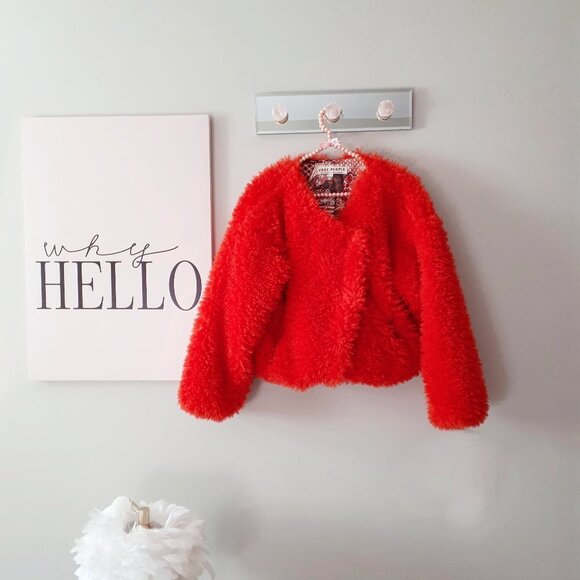 NWT Free People burnt orange red faux fur teddy jacket, XS - Picture 13 of 16